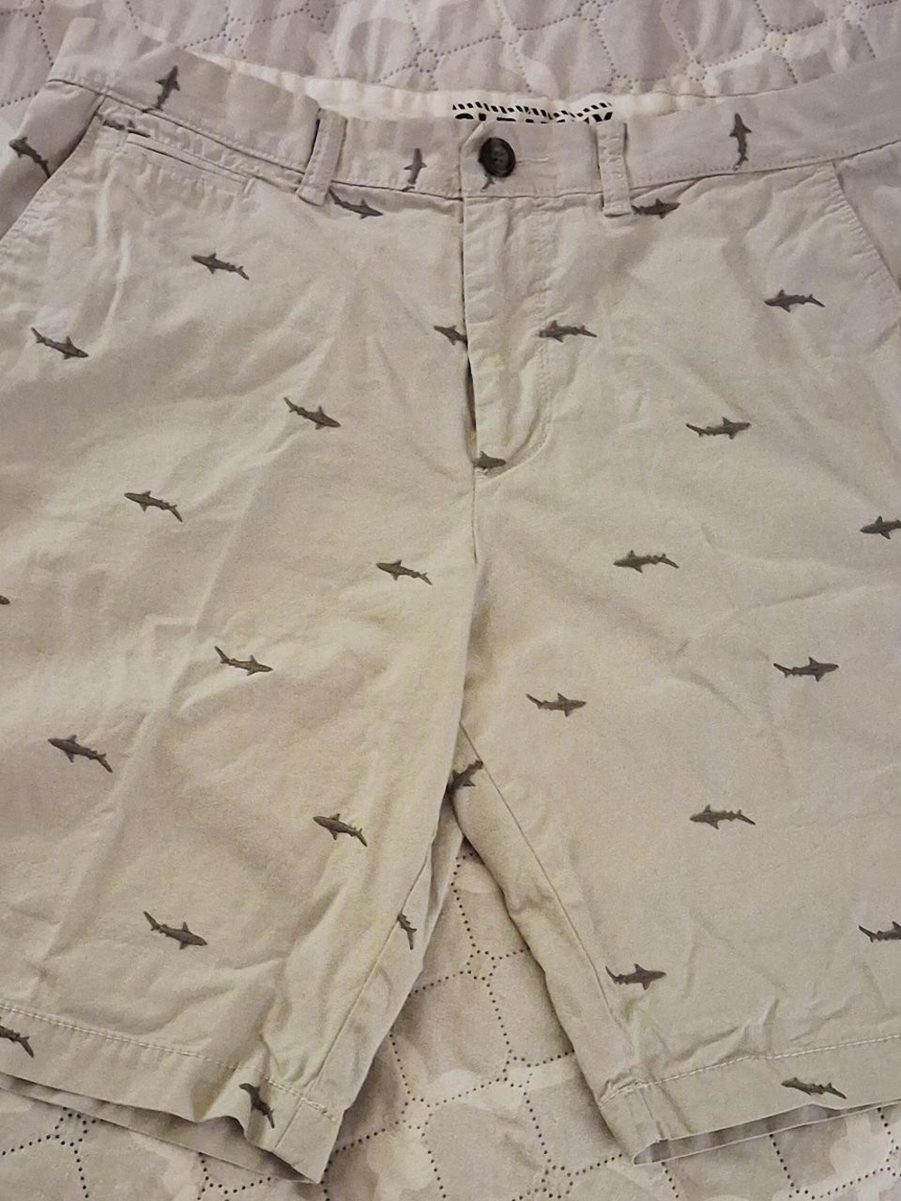 Old Navy Khaki Shorts with Shark Print